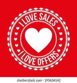 Shopping design over red background, vector illustration