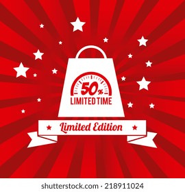 Shopping design over red background, vector illustration
