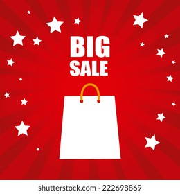 Shopping design over red background, vector illustration