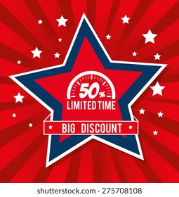 Shopping design over red background, vector illustration.