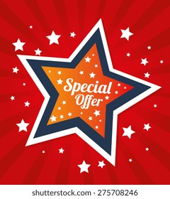 Shopping design over red background, vector illustration.