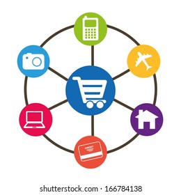 shopping  design over white background. vector illustration