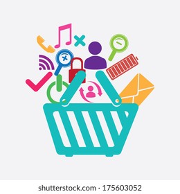 shopping design over white background vector illustration