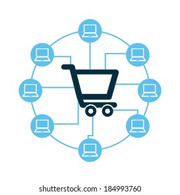 Shopping design over white background, vector illustration-