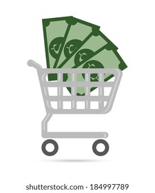 Shopping design over white background, vector illustration