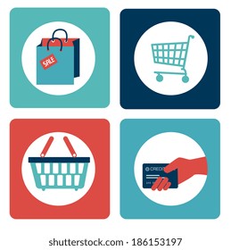 Shopping design over white background, vector illustration