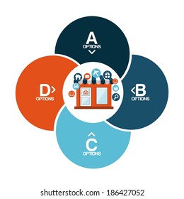 Shopping design over white background, vector illustration