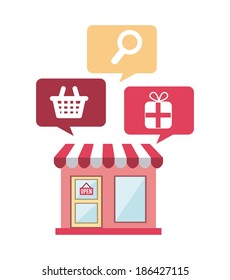 Shopping design over white background, vector illustration