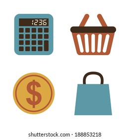 Shopping design over white background, vector illustration