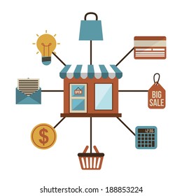 Shopping design over white background, vector illustration