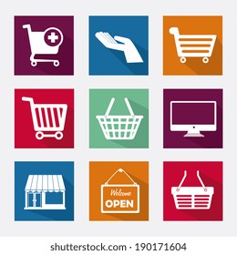 Shopping design over white background, vector illustration