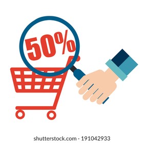 Shopping design over white background, vector illustration