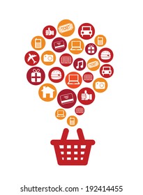 Shopping design over white background, vector illustration,