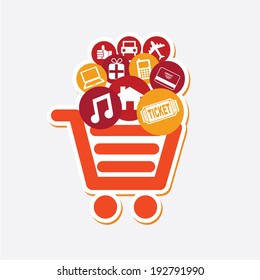 Shopping design over white background, vector illustration