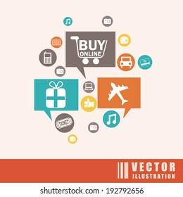 Shopping design over white background, vector illustration