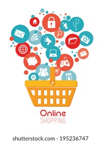 Shopping design over white background, vector illustration