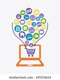 Shopping design over white background, vector illustration