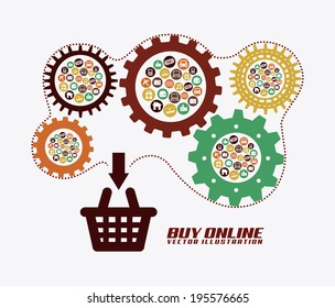 Shopping design over white background, vector illustration
