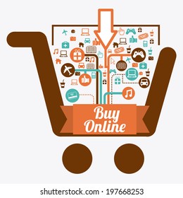 Shopping design over white background, vector illustration