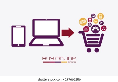 Shopping design over white background, vector illustration