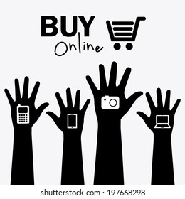 Shopping design over white background, vector illustration