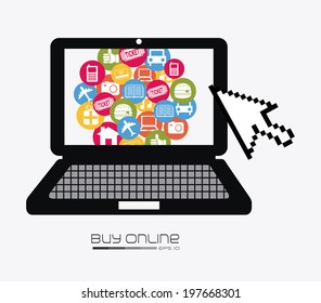 Shopping design over white background, vector illustration