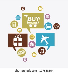 Shopping design over white background, vector illustration