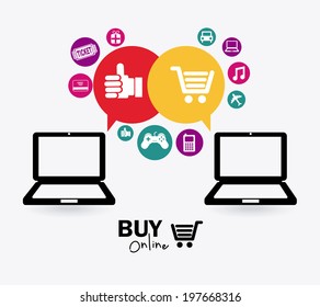 Shopping design over white background, vector illustration