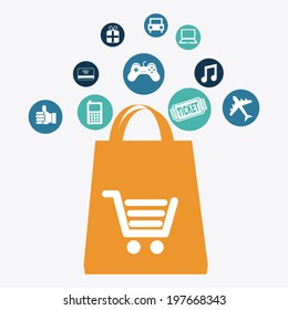 Shopping design over white background, vector illustration