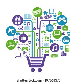 Shopping design over white  background, vector illustration