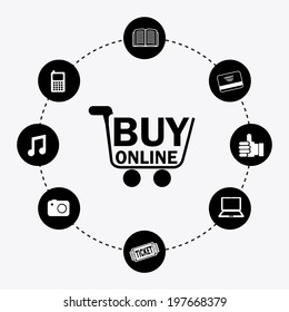 Shopping design over white background, vector illustration