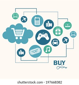 Shopping design over white background, vector illustration
