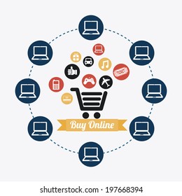 Shopping design over white background, vector illustration