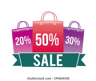 Shopping design over white background, vector illustration
