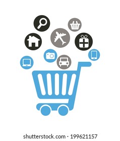 Shopping design over white background, vector illustration