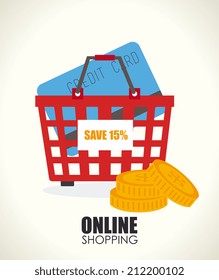 Shopping design over white background, vector illustration