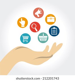 Shopping design over white background, vector illustration