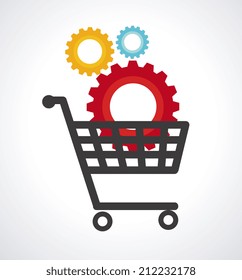 Shopping design over white background, vector illustration