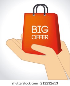 Shopping design over white background, vector illustration