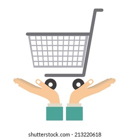 Shopping design over white background, vector illustration