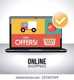 Shopping design over white background, vector illustration