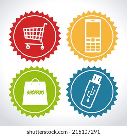 Shopping design over white background, vector illustration