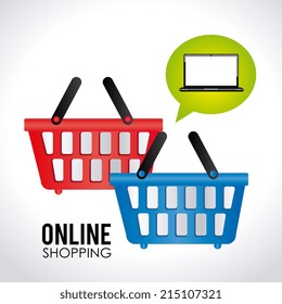 Shopping design over white background, vector illustration