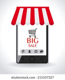Shopping design over white background, vector illustration