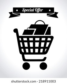 Shopping design over white background, vector illustration