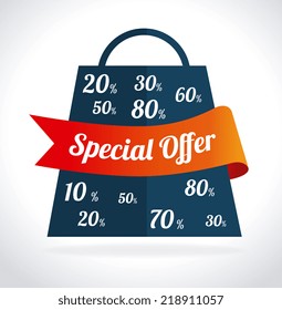 Shopping design over white background, vector illustration