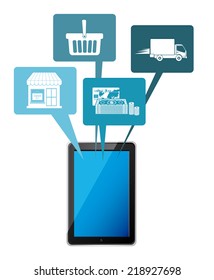 Shopping design over white background, vector illustration