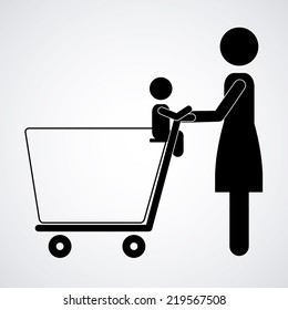 Shopping design over white background, vector illustration