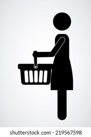 Shopping design over white background, vector illustration