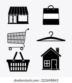 Shopping design over white background, vector illustration